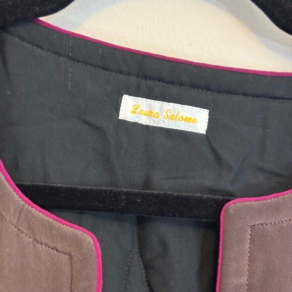 Vintage Laura Salome Patchwork Blazer Jacket Brown Medium - Picture 3 of 7